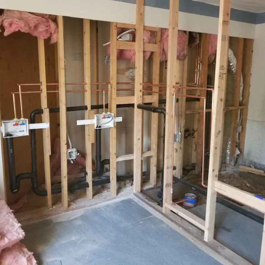 Copper pipe rough-in and plumbing installation in Pelham Manor
